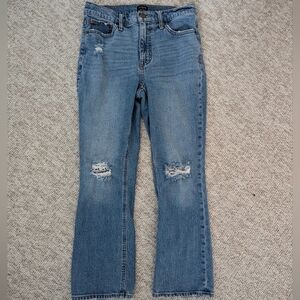 J Crew Factory Mid Rise Flare Crop Jeans